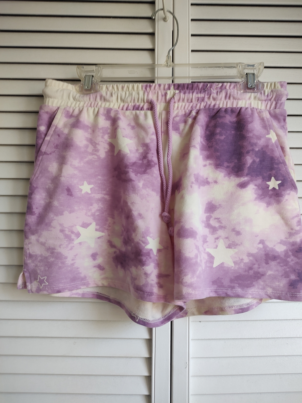 Wildfox Lavender Tie-Dye Star Athletic Shorts